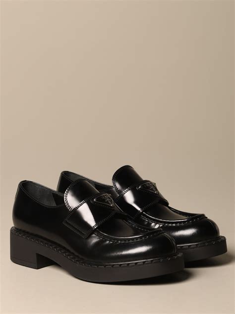 Prada slip on leather loafers